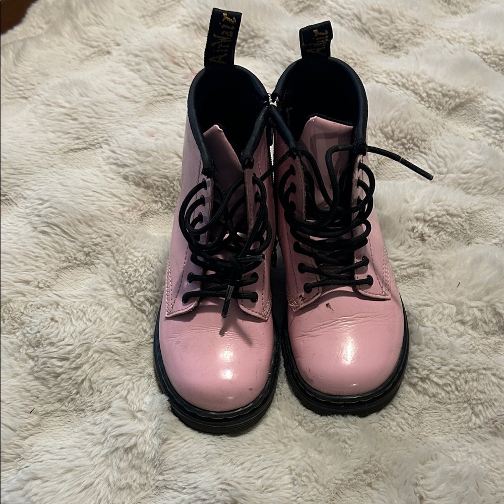 Dr. Martens Pink Lace-Up Ankle Boots